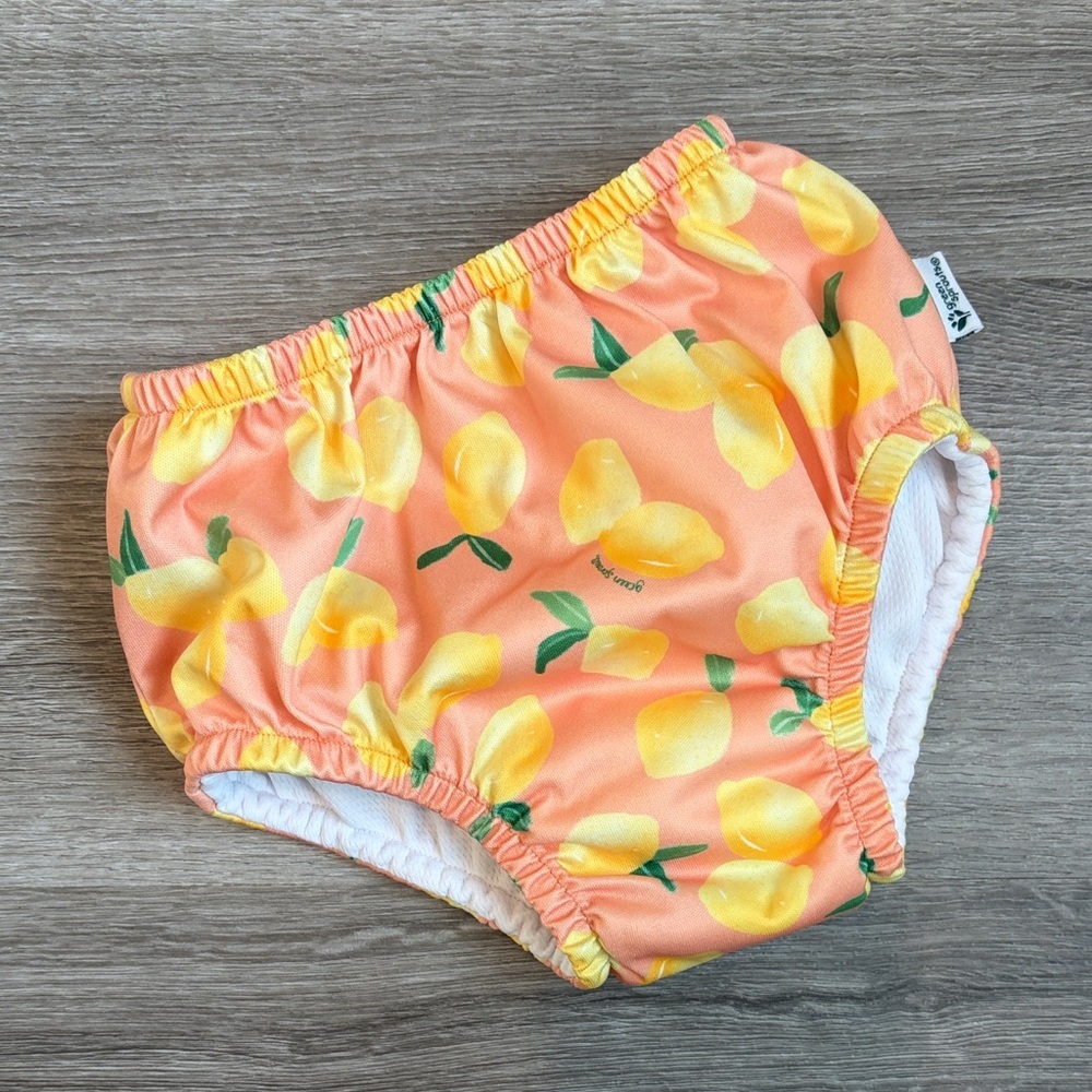 Green Sprouts toddler girls lemon print swim diaper